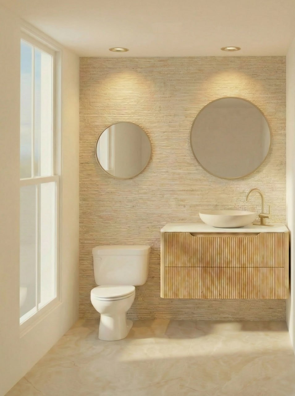 Primary bathroom with freestanding tub and double vanity