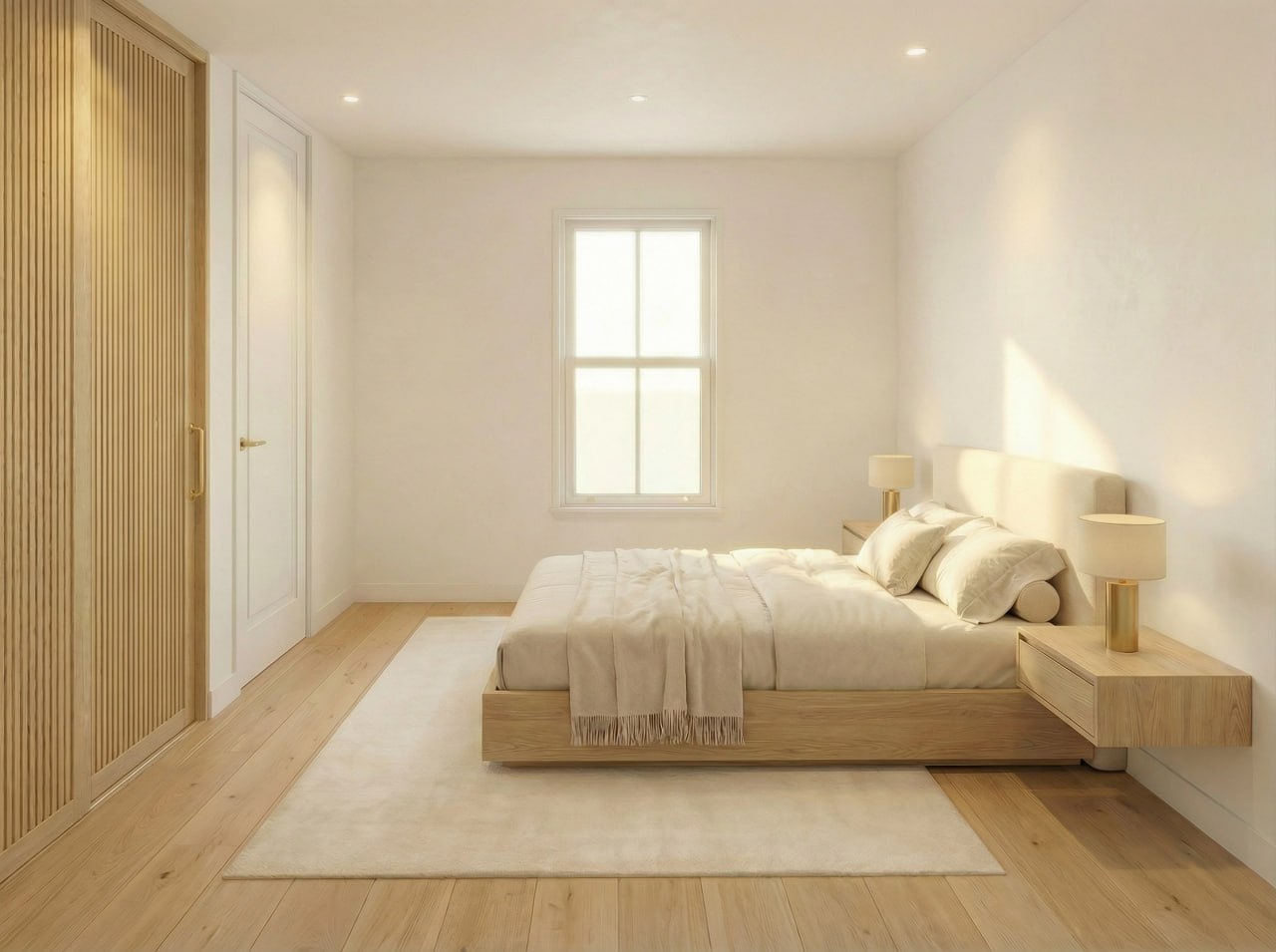 Custom arched built-in millwork wall