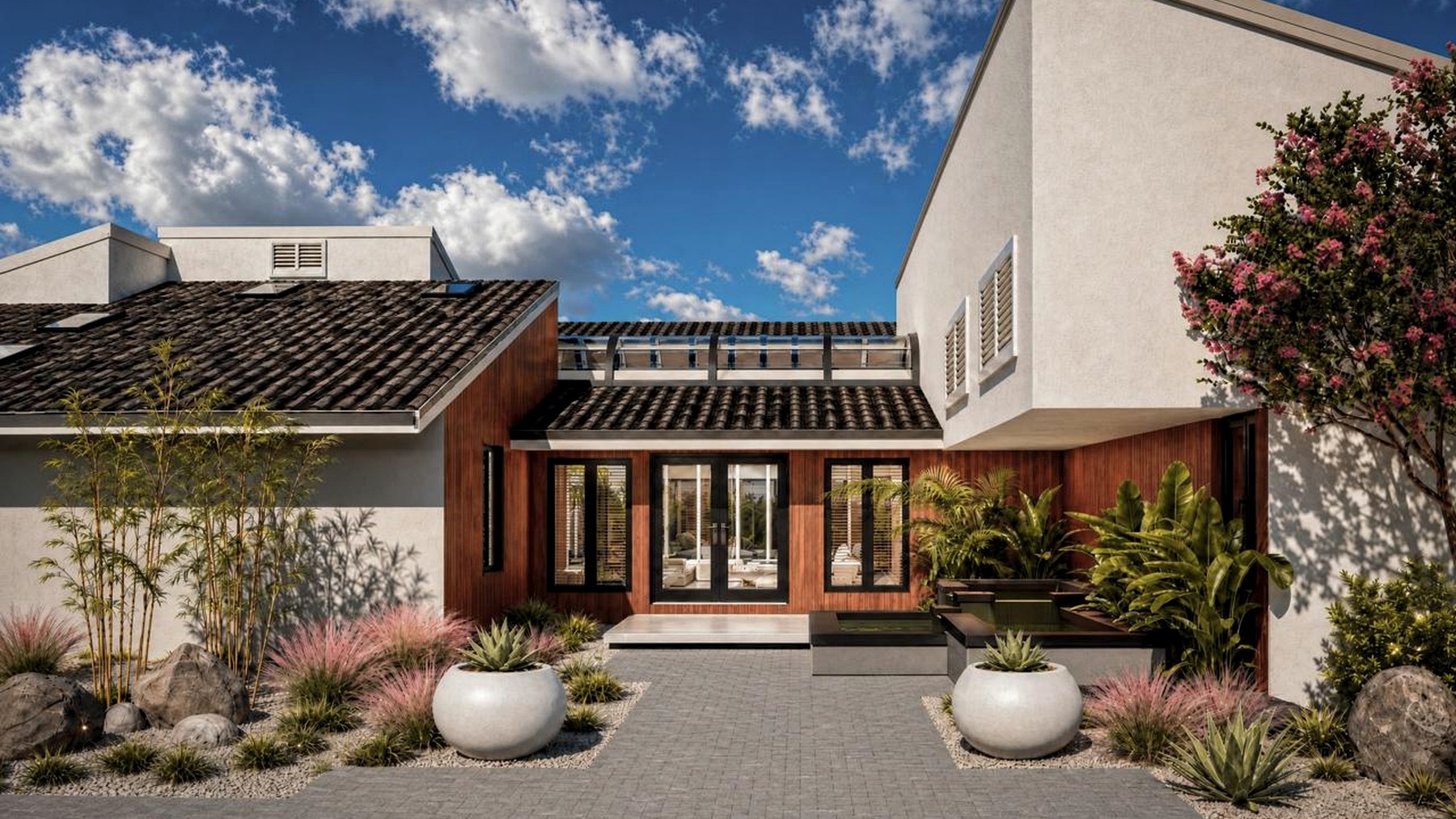 The Delray Residence exterior Japandi renovation