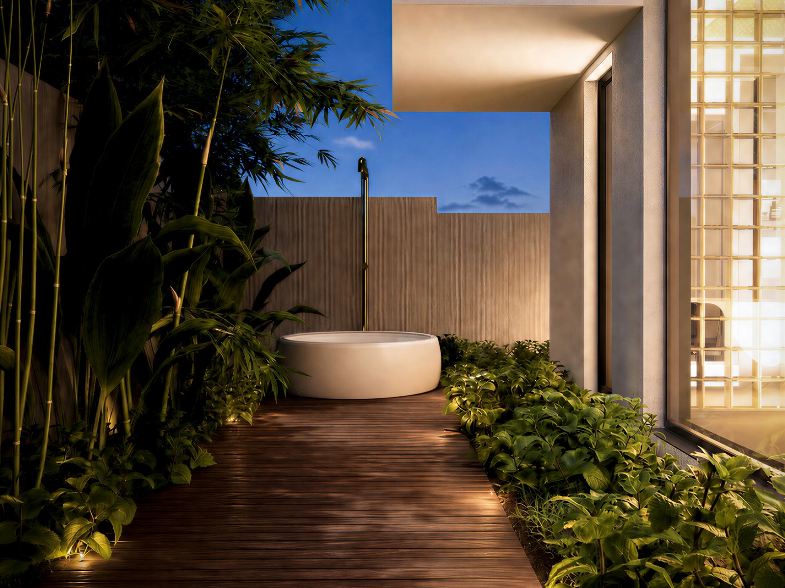 The Delray Residence gallery image — Outdoor master shower